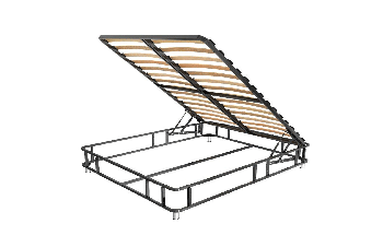 Cadru metalic pat gri 90x190 cm